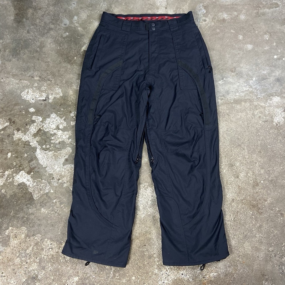 Vintage Y2K Oakley Technical Cargo Pants Size Large Black Fleece Lined Snowboard